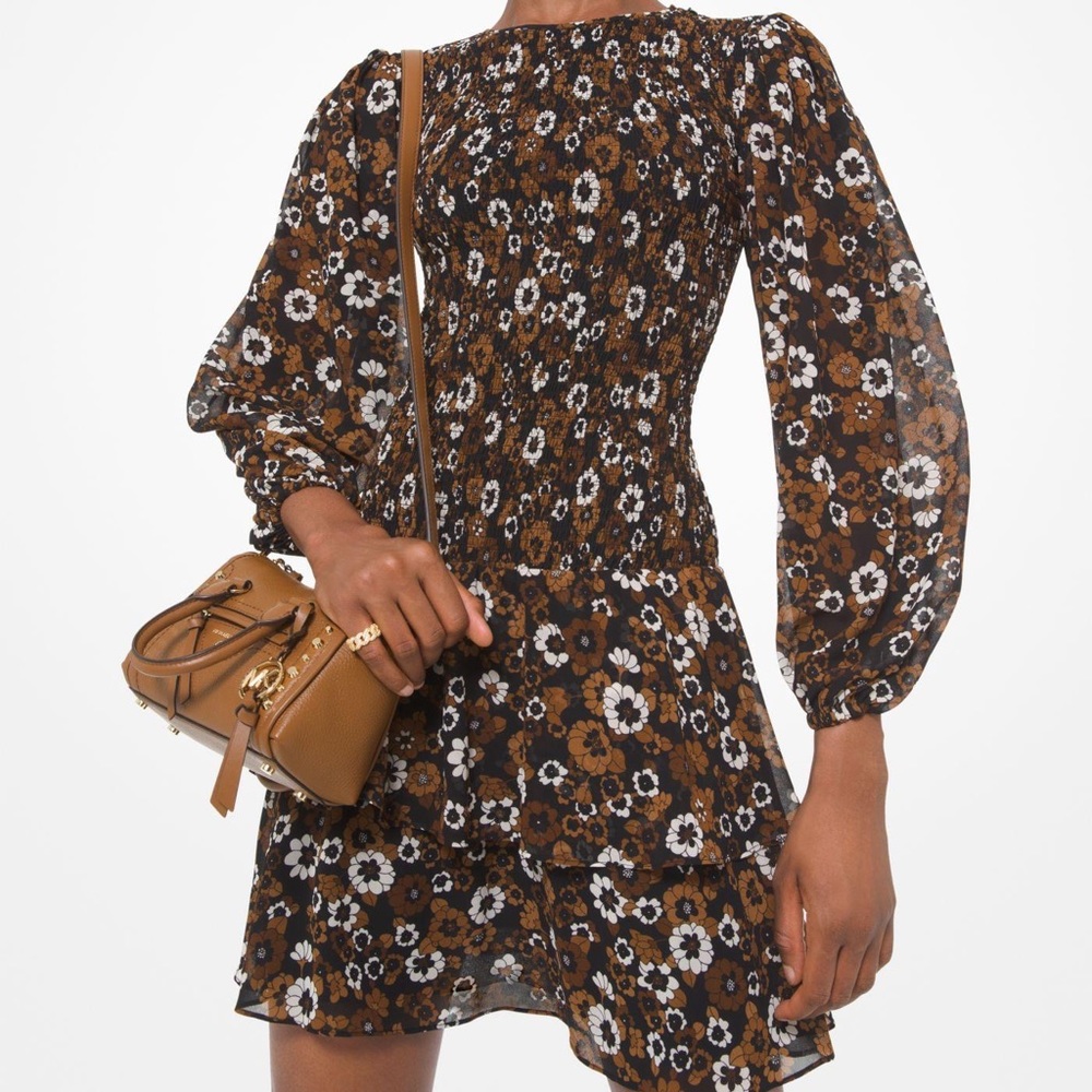michael kors floral georgette dress